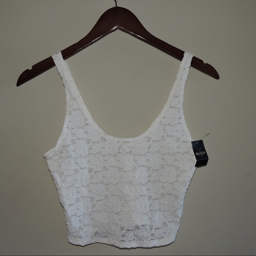 HOLLISTER white floral tank